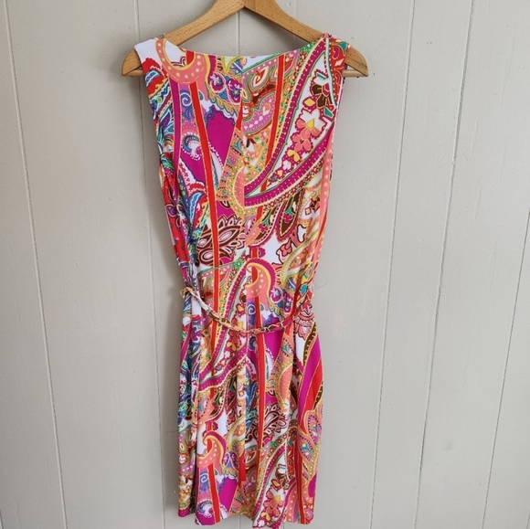 Vintage 90s Y2K Cache Paisley Chain Belt Mini Dress - Picture 5 of 10